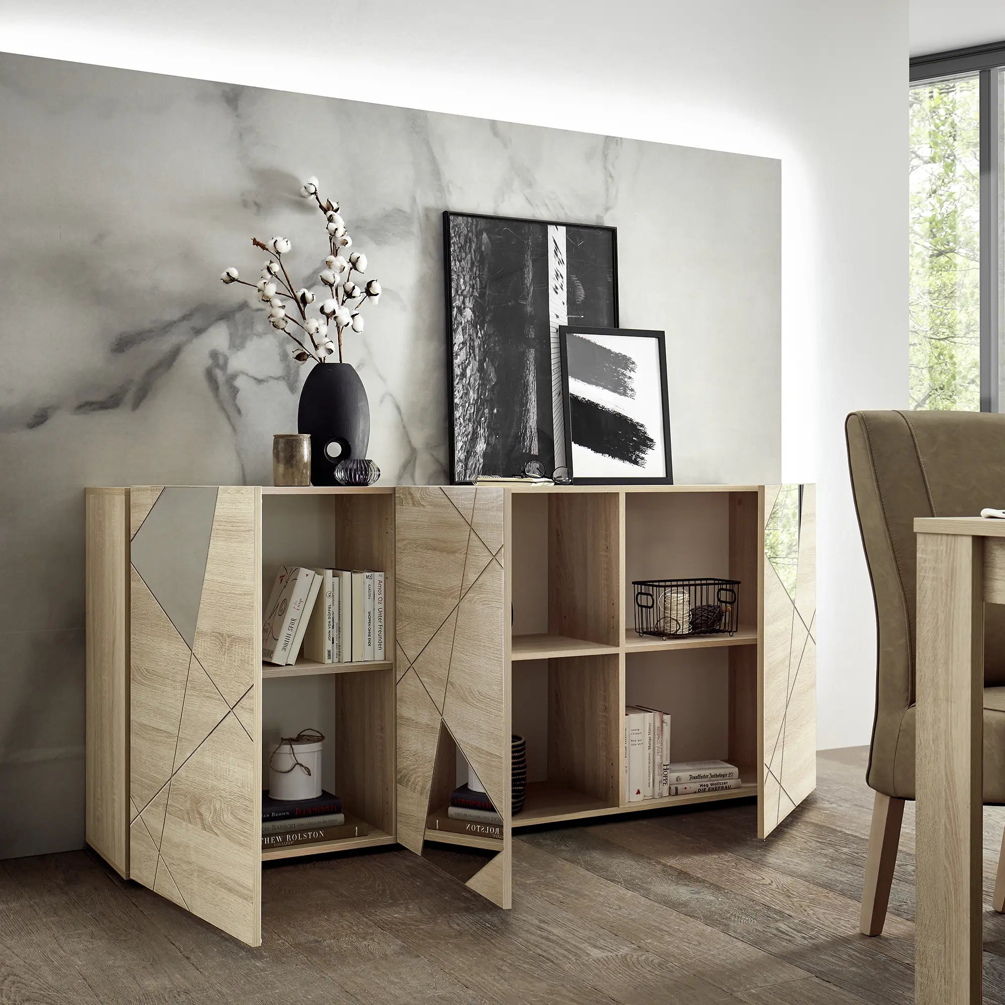 Lexa - madia 3 ante con specchi