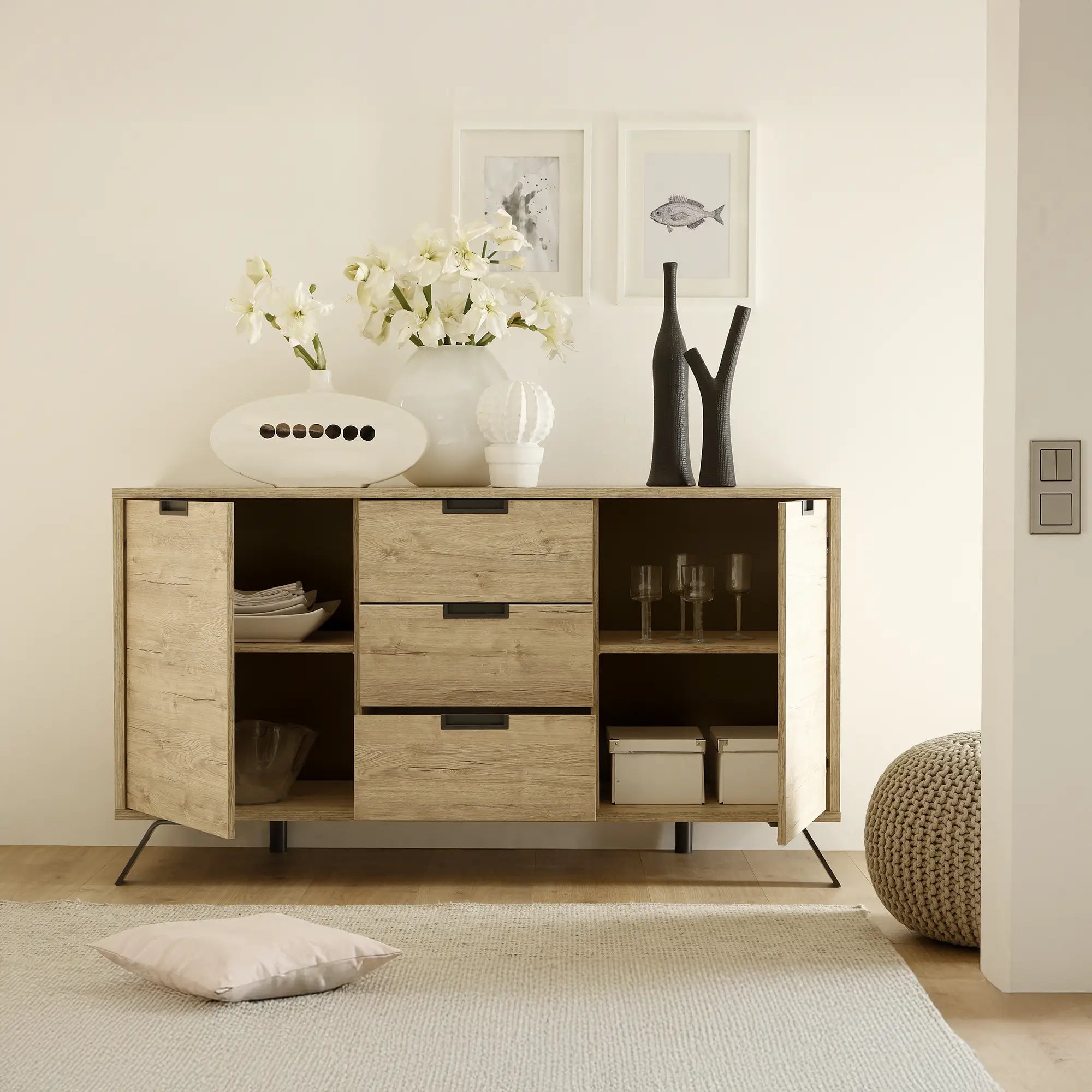 Owen - madia 2 ante 3 cassetti